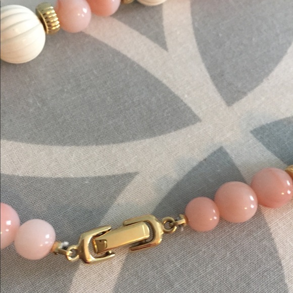 Vintage 30” Rose Quartz Beaded Necklace- Pink & Cream - Picture 4 of 4